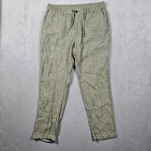 Banana Republic Pants Mens 31x30 (Fits 31x27) Olive Green Linen Blend Adjustable